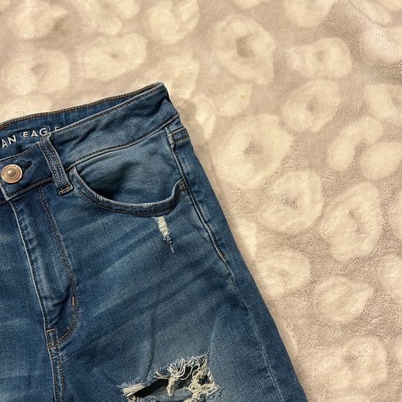 American Eagle Super Stretch Hi Rise Jegging Jeans Distressed Size 6 - Picture 5 of 14